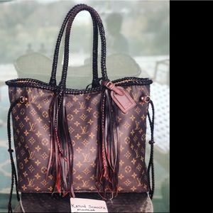 Louis Vuitton Customized Neverfull GM braid fringe